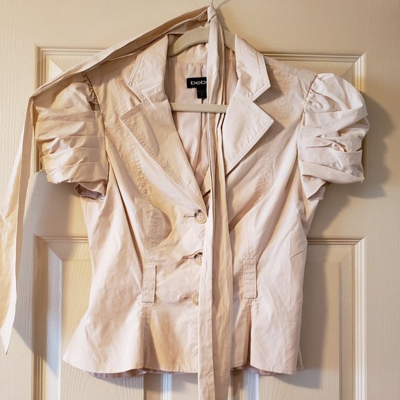 bebe- beige blouse- small - Picture 1 of 2